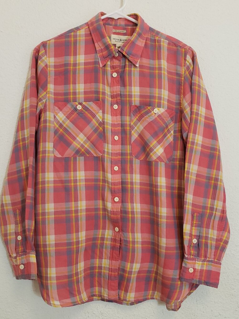 Denim & Supply Ralph Lauren RL Boyfriend Shirt Womens Medium Multi Plaid